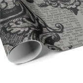 Papier Cadeau Grande araignée encadrée sur gris foncé (Coin rond)