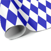 Papier Cadeau Grande arlequine royale bleue et blanche (Coin rond)