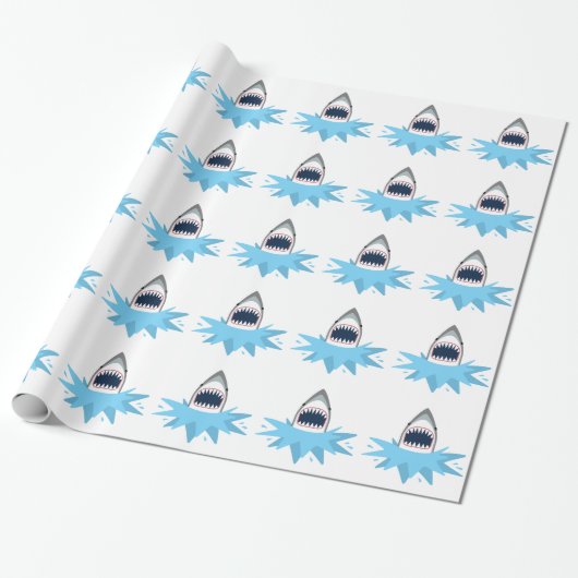 Papier Cadeau Grande bande dessinée de requin blanc (Déroulé)