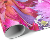 Papier Cadeau Grande conception de fleurs lumineuses sur papier  (Coin rond)