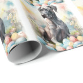 Papier Cadeau Grande Danse avec oeufs de Pâques (Coin rond)