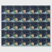 Papier Cadeau Grande Danse Chien Halloween Camion Effrayant Nuit (Plat)