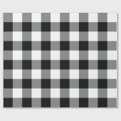 Papier Cadeau Grande En vichy noire et blanche (Plat)