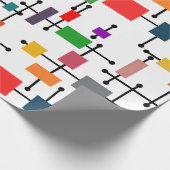 Papier Cadeau Grande grille moderne du milieu du siècle  (Coin)