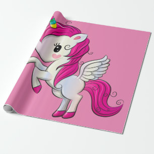 Papier Cadeau Grande licorne magique de vol