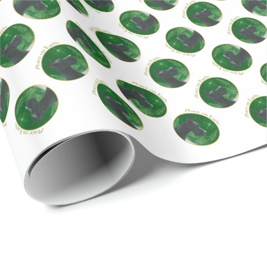 Papier Cadeau Grande Paix Danse (noire) (Coin rond)