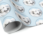 Papier Cadeau Grande peinture pyrénéenne - Art original du chien (Coin rond)