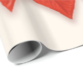 Papier Cadeau Grande poinsettia rouge (Coin rond)