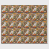 Papier Cadeau Grande Pyrénées Chien automne récolte Thankesgivin (Plat)
