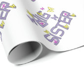 Papier Cadeau Grande soeur, avec des papillons, enveloppe de (Coin rond)