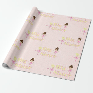 Papier Cadeau Grande sœur ballerine aspect texturé