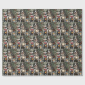 Papier Cadeau Grande Suisse de l'équitation moto Noël (Plat)