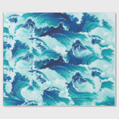 Papier Cadeau Grande vitesse des vagues de mer ou d'océan (Plat)