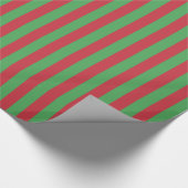 Papier Cadeau Grandes bandes de papier rouge et vert (Coin)
