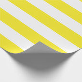 Papier Cadeau Grandes bandes jaunes et blanches (Coin)