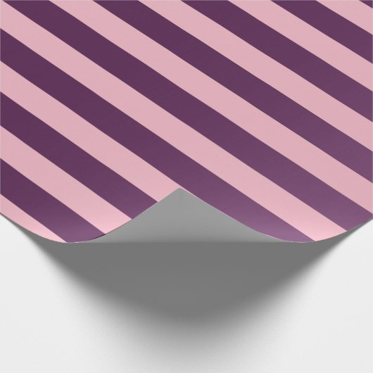 Papier Cadeau Grandes bandes Lignes Plum violet violet rose (Coin)