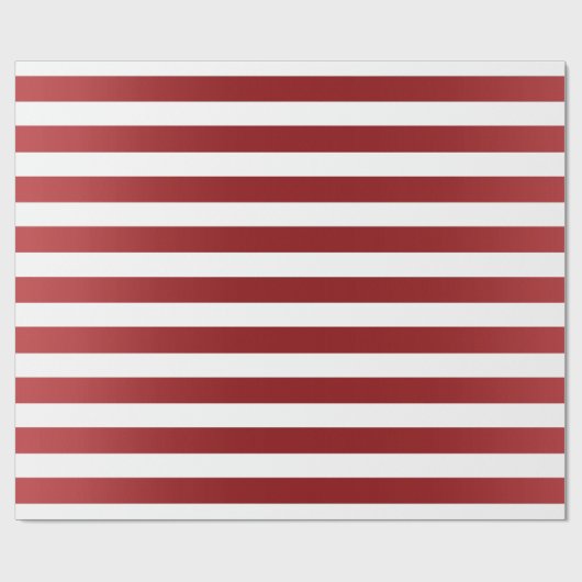 Papier Cadeau Grandes bandes LignesRuby Red Metallic Effet Blanc (Plat)