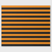 Papier Cadeau Grandes bandes noires et orange (Plat)