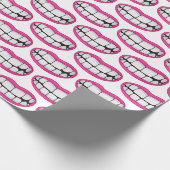Papier Cadeau Grandes dents avec rouge à lèvres rose (Coin)