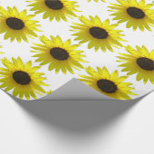 Papier Cadeau Grandes fleurs audacieuses de tournesol (Coin)