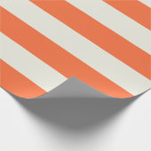Papier Cadeau Grandes frises à la crème orange et blanche (Coin)