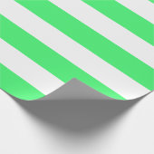 Papier Cadeau Grandes rayures vert clair et blanc (Coin)