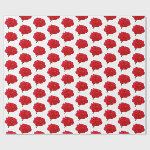 Papier Cadeau Grandes Roses Rouges