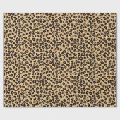 Papier Cadeau Grandes Taches de Fourrure de Léopard Brun Clair e (Plat)