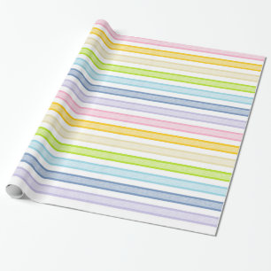 Papier Cadeau Grandes Têtes Pastel Arc-en-ciel