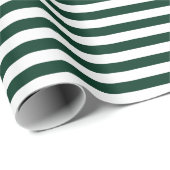 Papier Cadeau Grandes vertes foncées et blanches (Coin rond)