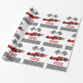 Papier Cadeau Grandir DEUX Fast Race Car Boy 2e anniversaire (Déroulé)