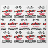 Papier Cadeau Grandir DEUX Fast Race Car Boy 2e anniversaire (Plat)