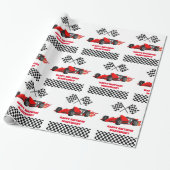 Papier Cadeau Grandir DEUX Fast Race Car Boy 2e anniversaire (Déroulé)