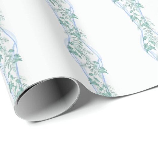 Papier Cadeau Grandmillenium Blue Bow Garland (Coin rond)