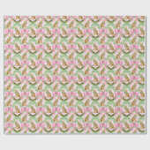 Papier Cadeau Grandmillennial Noël Léopard Monogramme (Plat)