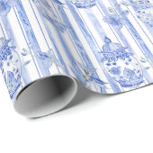 Papier Cadeau Grandmillentenaire Blue Chinoiserie Ginger Jar (Coin rond)