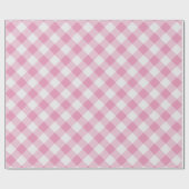 Papier Cadeau Grands chèques En vichy rose/blanc Motif géométriq (Plat)