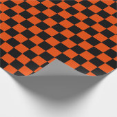 Papier Cadeau Grands chèques orange noirs et lumineux (Coin)