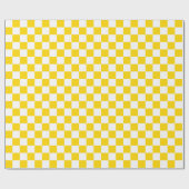 Papier Cadeau Grands contrôles d'or jaunes et de blanc (Plat)