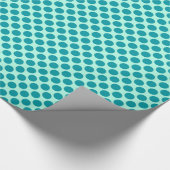 Papier Cadeau Grands points rétro - aqua et turquoise (Coin)