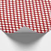 Papier Cadeau Grands points rétro - blanc et rouge (Coin)