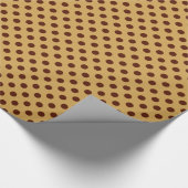 Papier Cadeau Grands points rétro - chocolat sur caramel (Coin)