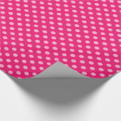 Papier Cadeau Grands points rétro, fuchsia et rose pastel (Coin)