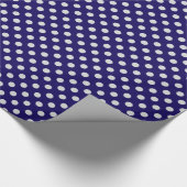 Papier Cadeau Grands points rétro - gris et marine (Coin)