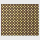 Papier Cadeau Grands points rétro - jaune pâle sur chocolat (Plat)