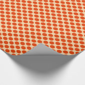 Papier Cadeau Grands points rétro - mandarine et orange pâle (Coin)