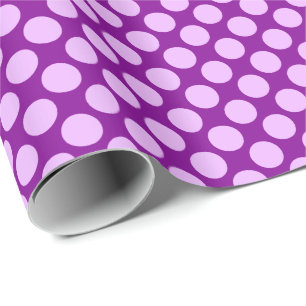 Papier Cadeau Grands points rétro - orchidée et violette