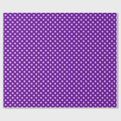 Papier Cadeau Grands points rétro - orchidée sur violet (Plat)
