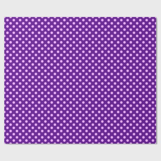 Papier Cadeau Grands points rétro - orchidée sur violet (Plat)