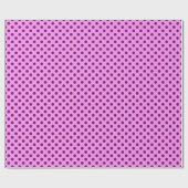 Papier Cadeau Grands points rétro - prune sur un fond orchidée (Plat)